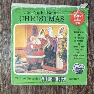 Vintage 1958 View-master  The Night Before Christmas 3 Reel Packet Set B382